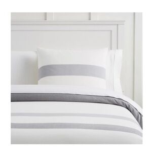 PB TEEN Huntington Stripe Organic Duvet Cover, Full/Queen, with match shams
